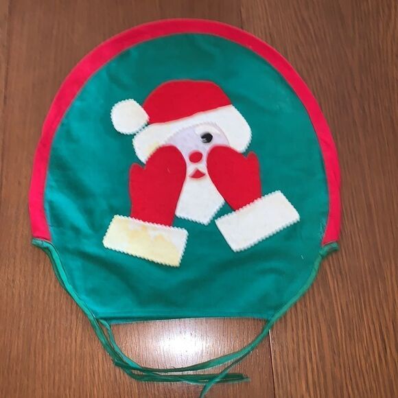Vtg 60s double sided Santa face toilet seat cover - Picture 4 of 8